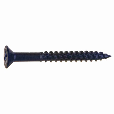 Midwest Fastener Wood Screw, #8, 1-1/2 in, Black Phosphate Steel Flat Head Phillips Drive, 100 PK 02638